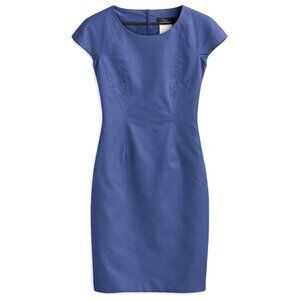 Weekend Max Mara Blue Cotton Sheath Dress Cap Sleeve Classic Work Size 8